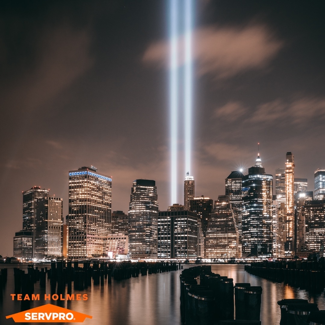 On this day, we reflect on the events of 9/11. Through our work, we understand the importance of rebuilding, but today, we remember the irreplaceable lives lost &amp; honor the heroes who stood tall. Their memories inspire resilience in us all. ❤️🏙 #NeverForget #SERVPROStandsWithYou