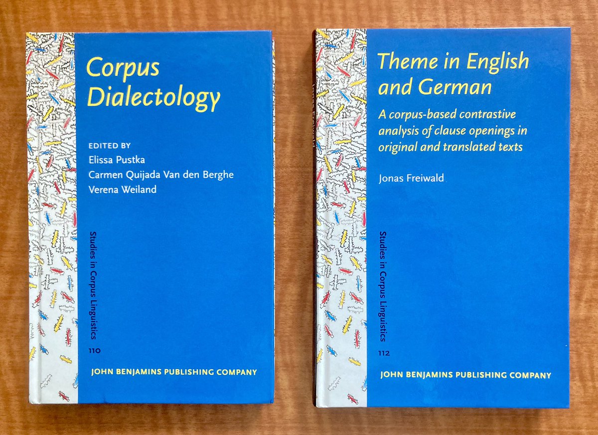 uroemer's tweet photo. 📣 It’s new book arrival day! I’m excited to share pictures of the two latest additions to the #CorpusLinguistics book series I edit for @johnbenjamins. Take a look if you’re interested in #dialectology, Romance linguistics, #SFL, or translation studies! https://t.co/mIC3TfdUEt