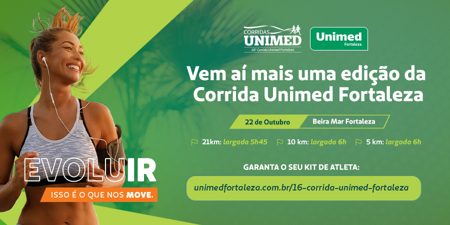 Evoluir é o que nos move, seja você profissional ou iniciante na corrida! 👟✨

Venha fazer parte da 16ª Corrida Unimed Fortaleza no dia 22/10 e superar seus limites. 💚

Clientes Unimed e assessorias esportivas têm descontos especiais no kit.

🔗 unimedfortaleza.com.br/16-corrida-uni…
