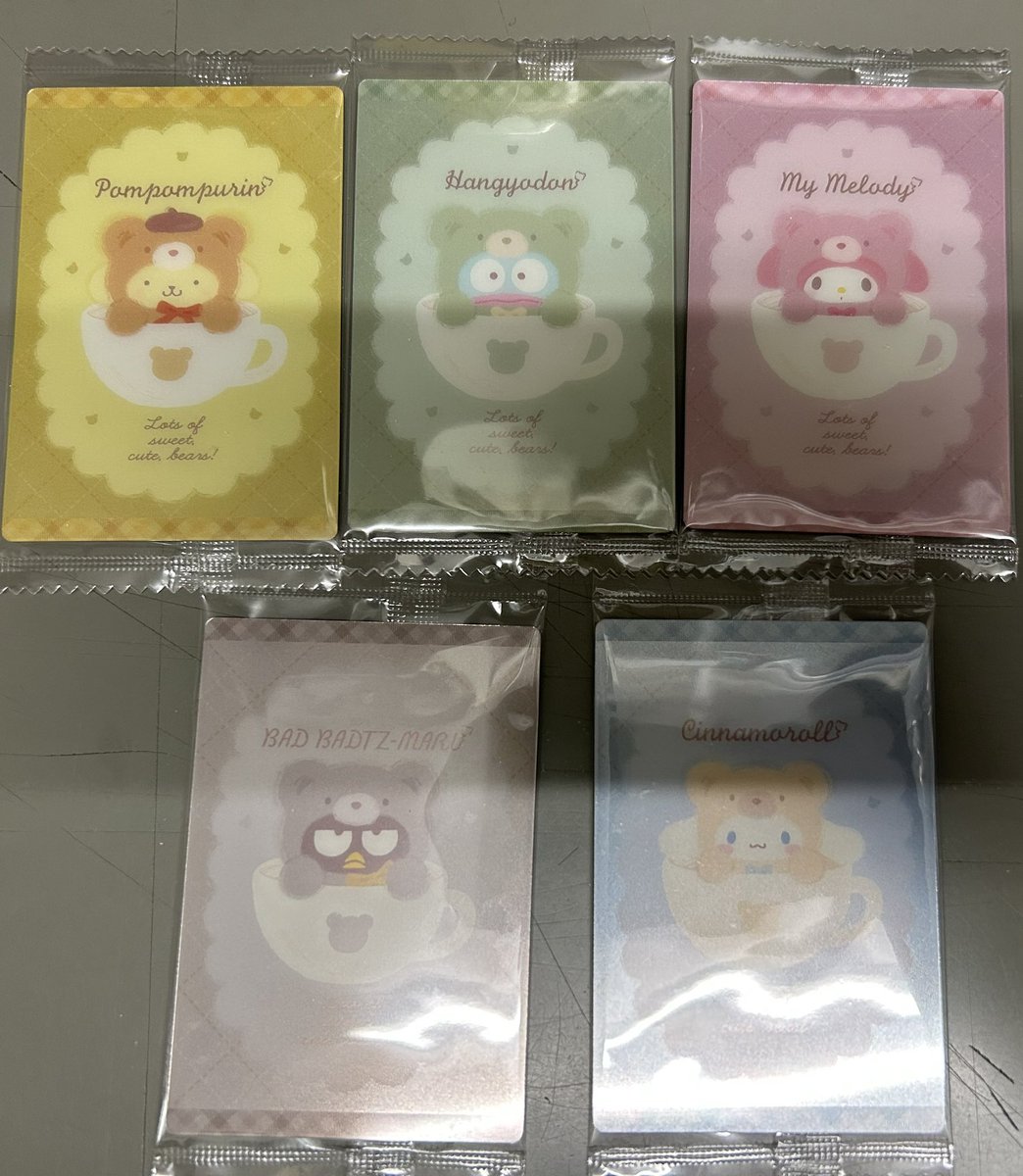 m_cat109's tweet photo. サンリオキャラクターズ ウエハース4弾

求）ポチャッコ

譲）画像参照1~3
集合A、マイメロディ、シナモロール、ポムポムプリン、タキシードサム、ハンギョドン、クロミ、けろけろけろっぴ、ばつ丸くん

交換する際の基準4枚目参照。
まとめて交換していただける方優先で取引したいです。 https://t.co/nUn7HkvaWW