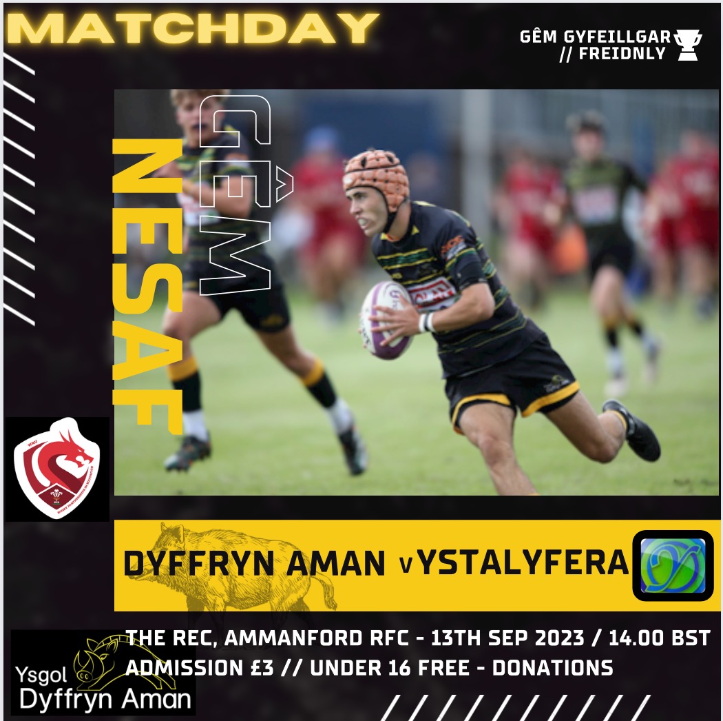 Dyffrynamanpe's tweet photo. Dewch yn llu i gefnogi'r bechgyn yn ein gêm nesaf // Come along and support the boys in our next game.

📍 @Ammanford_Rugby 
⏰️ 2pm KO
🤝 Friendly
🆚️ @YGY_Rygbi 
📷 @RileySports https://t.co/HHZocBNmPQ