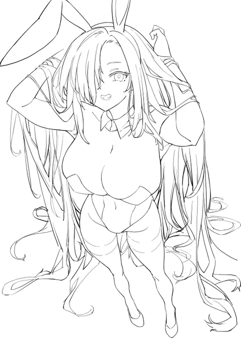 線画無理だったので下書きリテイク 
