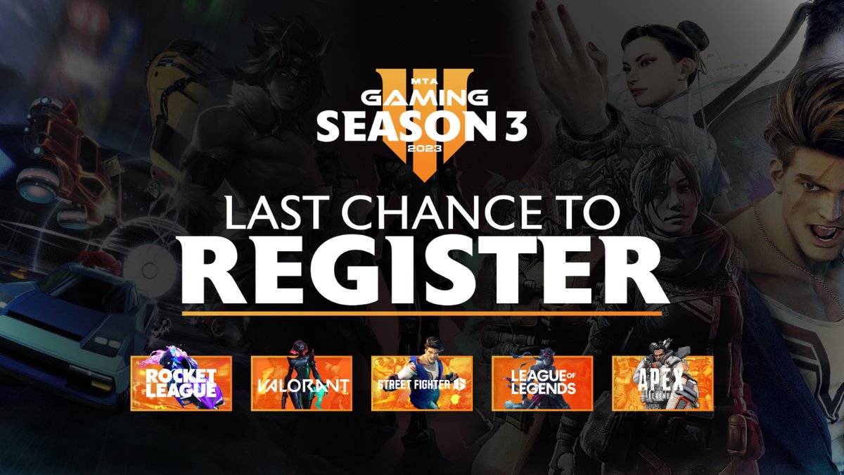 🚨 Last Call! 🚨
Season 3 of MTA Gaming's annual Esports league is almost here! Registration closes on September 15th. Don't miss out! Get your team in the game now. 🎮 bit.ly/44urDFL

#MTAGaming #AlaskaGaming #EsportsLeague #AlaskaEsports #Esports #Gaming 🏆🎖️🕹️