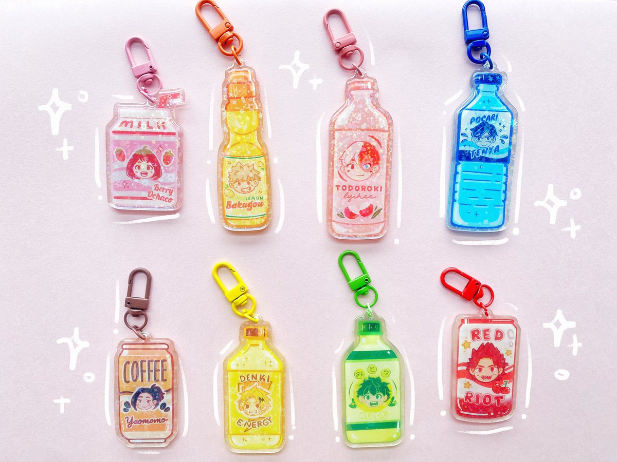 My Hero Energy Drinks Acrylic Keychains are in stock! ✨