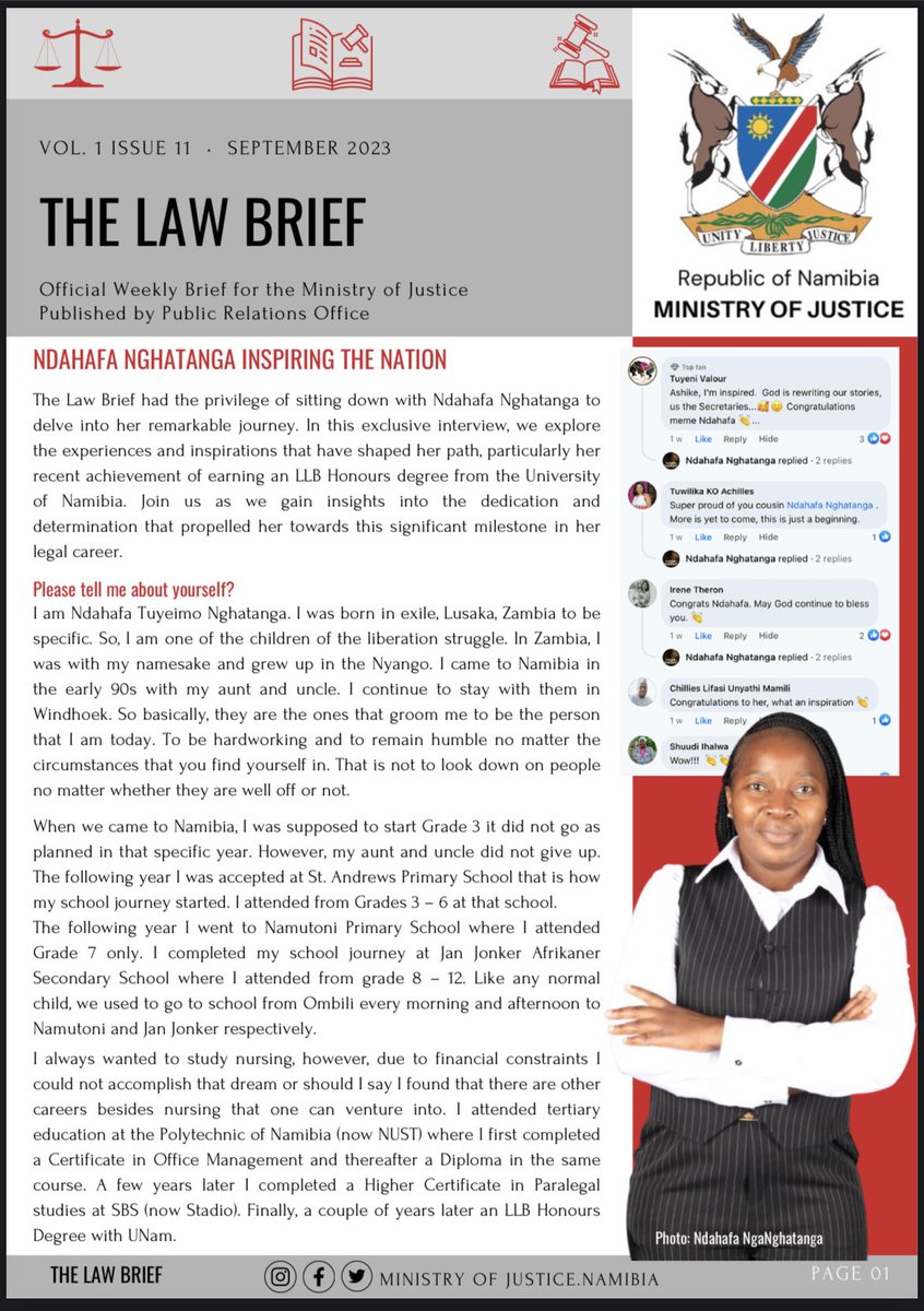 DoJNamibia's tweet photo. The Law Brief issue 11 is here. Please use the link to access the full Law Brief 

https://t.co/6OkCfdYu89 https://t.co/NIfg9WBn2V