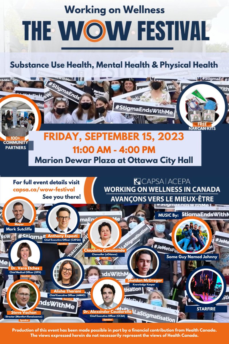 🗣️ We're excited to welcome <a href="/EHNCanada/">EHN Canada</a> to #WOWFest2023 as an official Silver Community Sponsor!

At #WorkingOnWellness, join the Community Fair with 100+ Partners in support of Substance Use Health, Mental Health &amp; Physical Health

See you Friday! capsa.ca/wow-festival/
