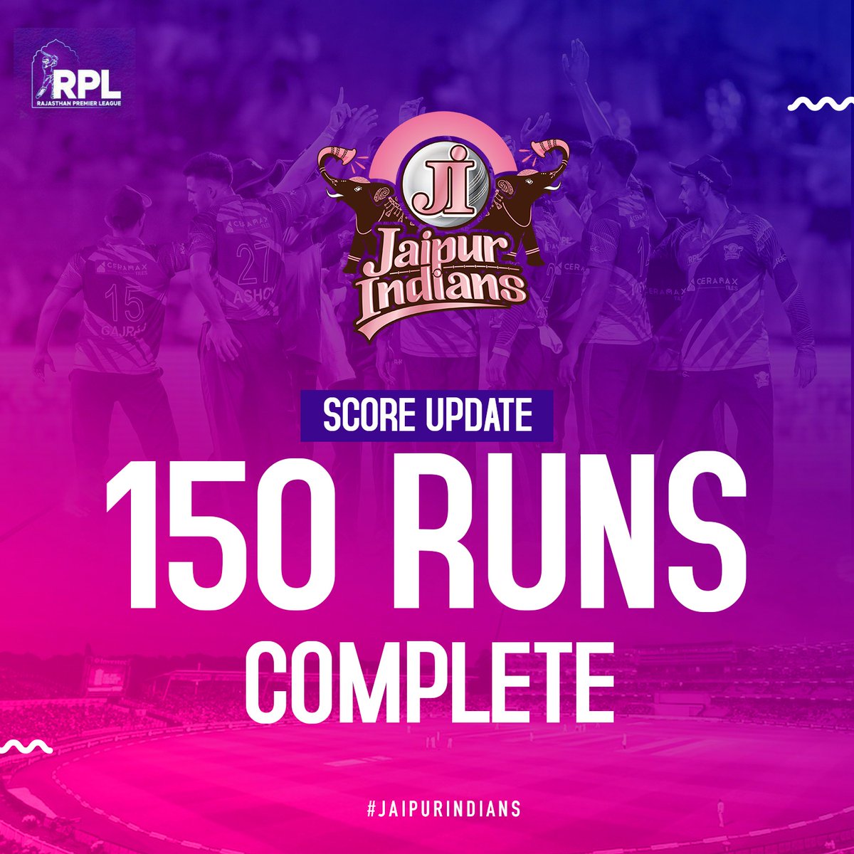 jaipurindians's tweet photo. 150 runs on the board! 🏏🔥 150 achieved with power and precision. The scoreboard lights up, the journey continues.
.
.
#rajasthancricket #RajasthanPremierLeague #RPL2023 #CricketFever #TeamSpirit #Sportsmanship #RCAPresident #GoodLuckTeams #RajasthanPremierLeague #RPL2023 #RajasthanCricket #T20Fever #RCA #RajasthanCricketAssociation #Rajasthan #T20 #rajasthan