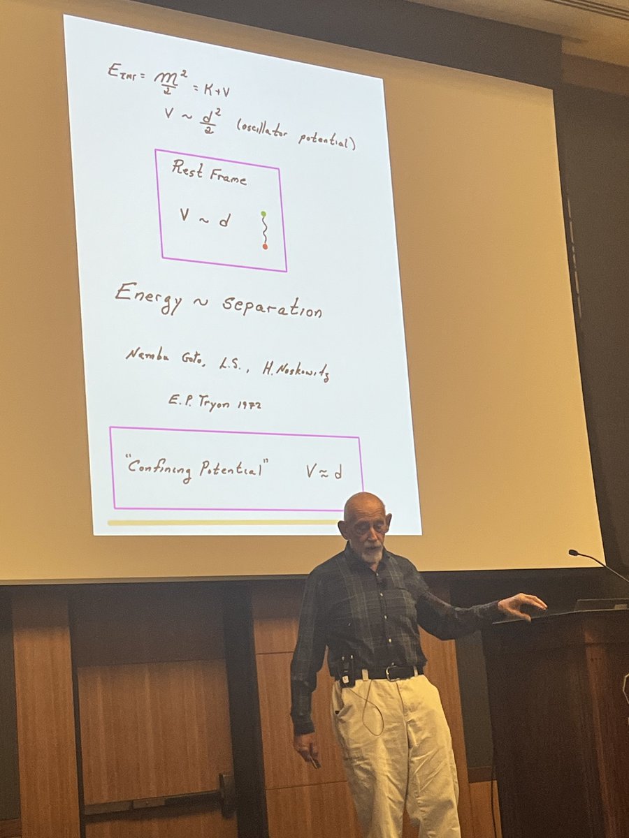 This morning we have @FrankWilczek @MIT_Physics, Michael Creutz @BrookhavenLab, and Leonard Susskind @Stanford give outstanding talks as always 🤩🤩🤩