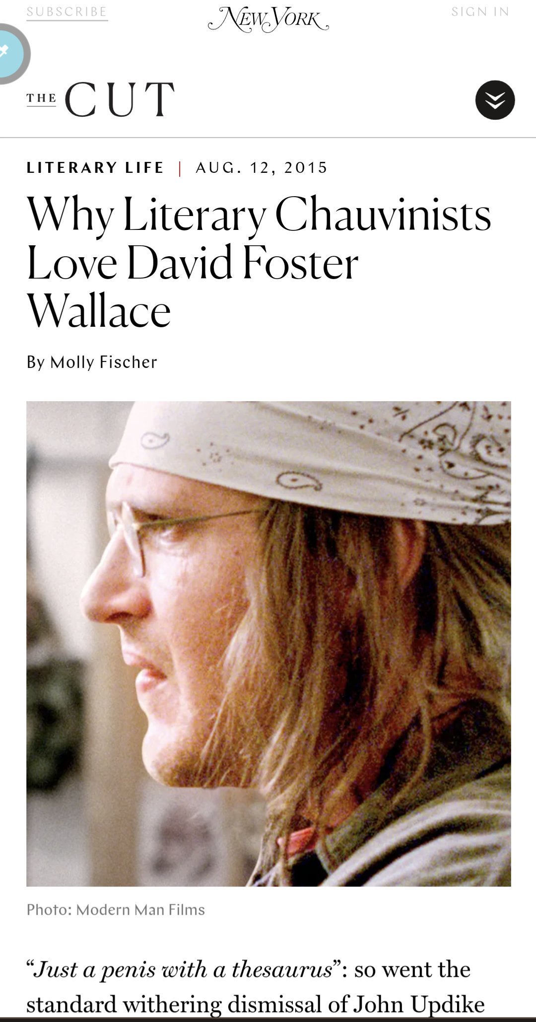 Why Literary Chauvinists Love David Foster Wallace