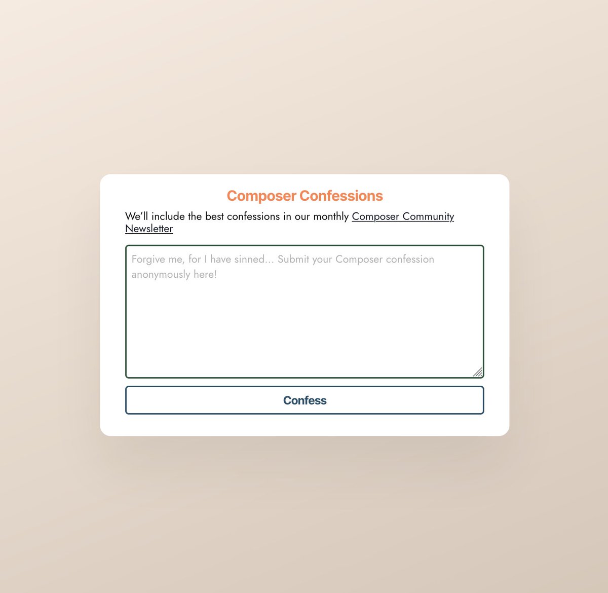 RichCanavan's tweet image. 🤫 Currently adding #ComposerConfessions to next month&apos;s #ComposerCommunity Newsletter! 🤫

Need to get something off your chest?! Here&apos;s your chance! onscore.tv/newsletter/com… 

Best confessions make it into the Newsletter (Sign up here: onscore.tv/newsletter-sig…)