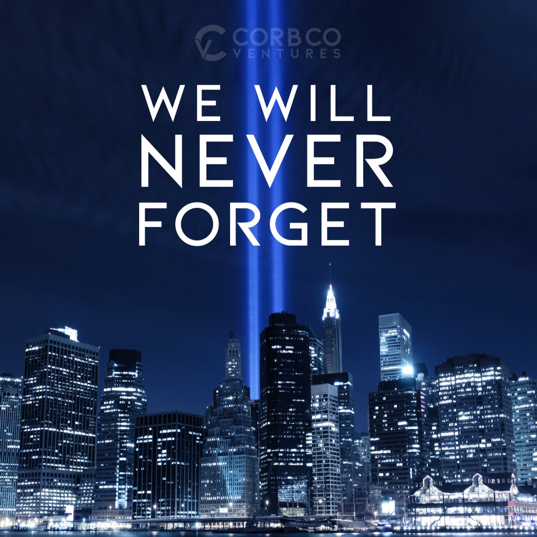 CorbcoVentures's tweet photo. Honoring the innocent lives lost and the heroes who rose when we needed them most. We will never forget! 🕊️
#NeverForget #Remembering911 #UnitedWeStand #CorbcoVentures https://t.co/0d2Z5f4jpf