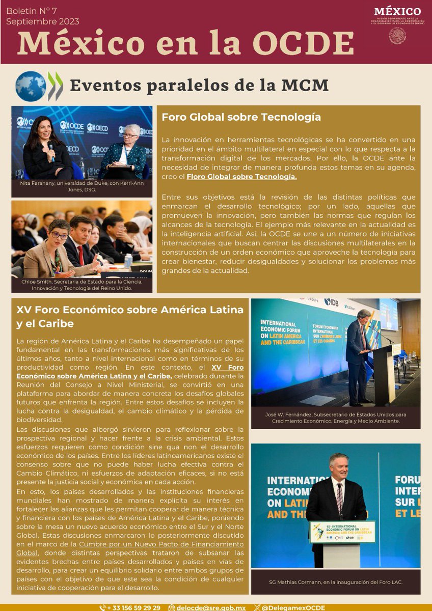 sybelg's tweet photo. 🇲🇽 participó en el #GFTech y en el #LACForum donde discutió:
✔️Las tendencias en desarrollo tecnológico🤖 y procesos de regulación de #IA🏛️
✔️Las nuevas alianzas de #LAC 🌎en el contexto internacional actual🤝
Boletín7⃣
📲 https://t.co/2lNUizLyl6 https://t.co/DcP3h7oLMM