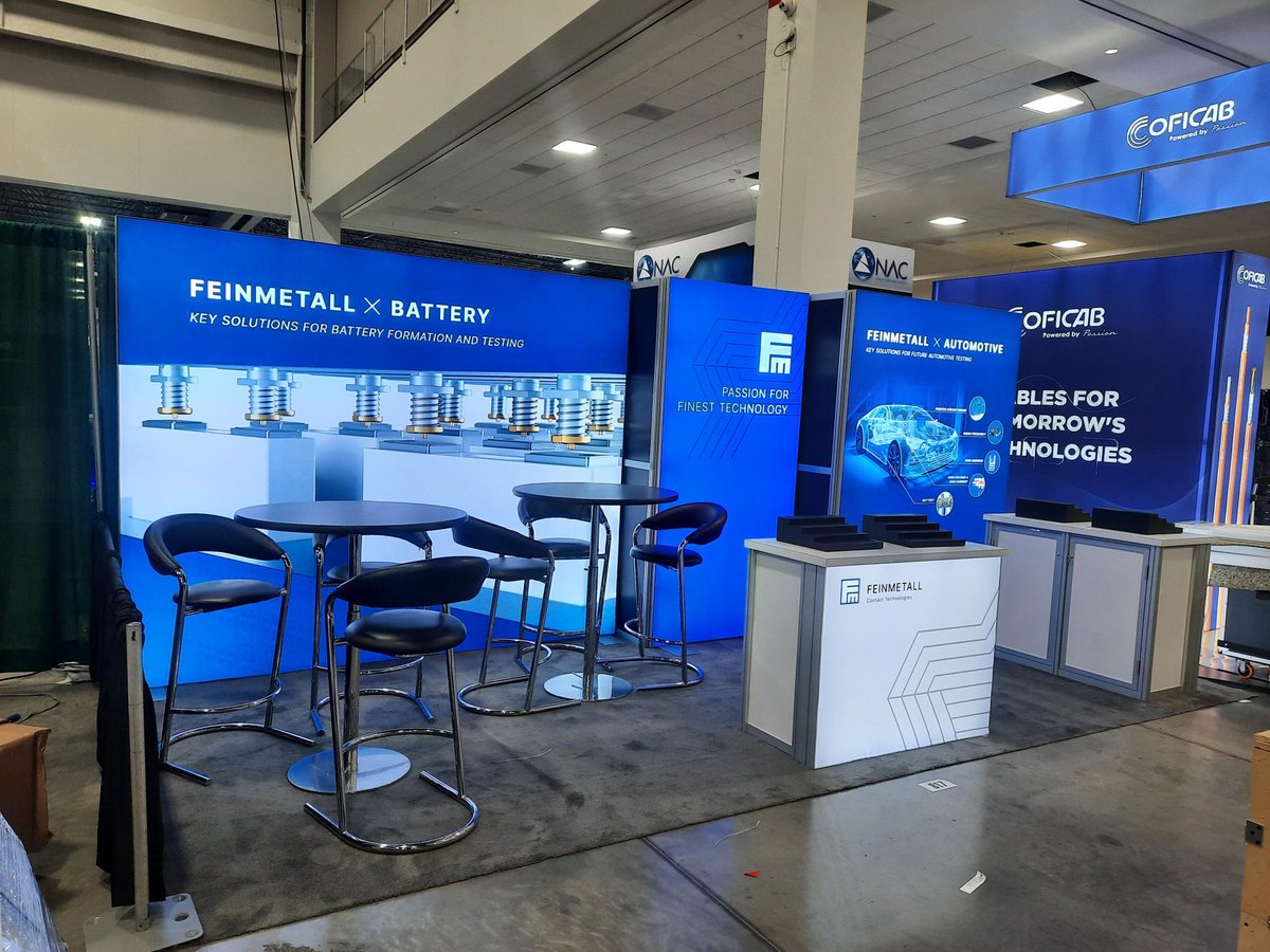zapcreative's tweet photo. FEINMETALL set and ready for #TheBatteryShow at Booth# 817 tomorrow 9/12 in #Michigan
#tradeshowdisplay #lightbox #EnergyStorage #EVTechExpo #ElectricVehicles https://t.co/aye2SgAVc4