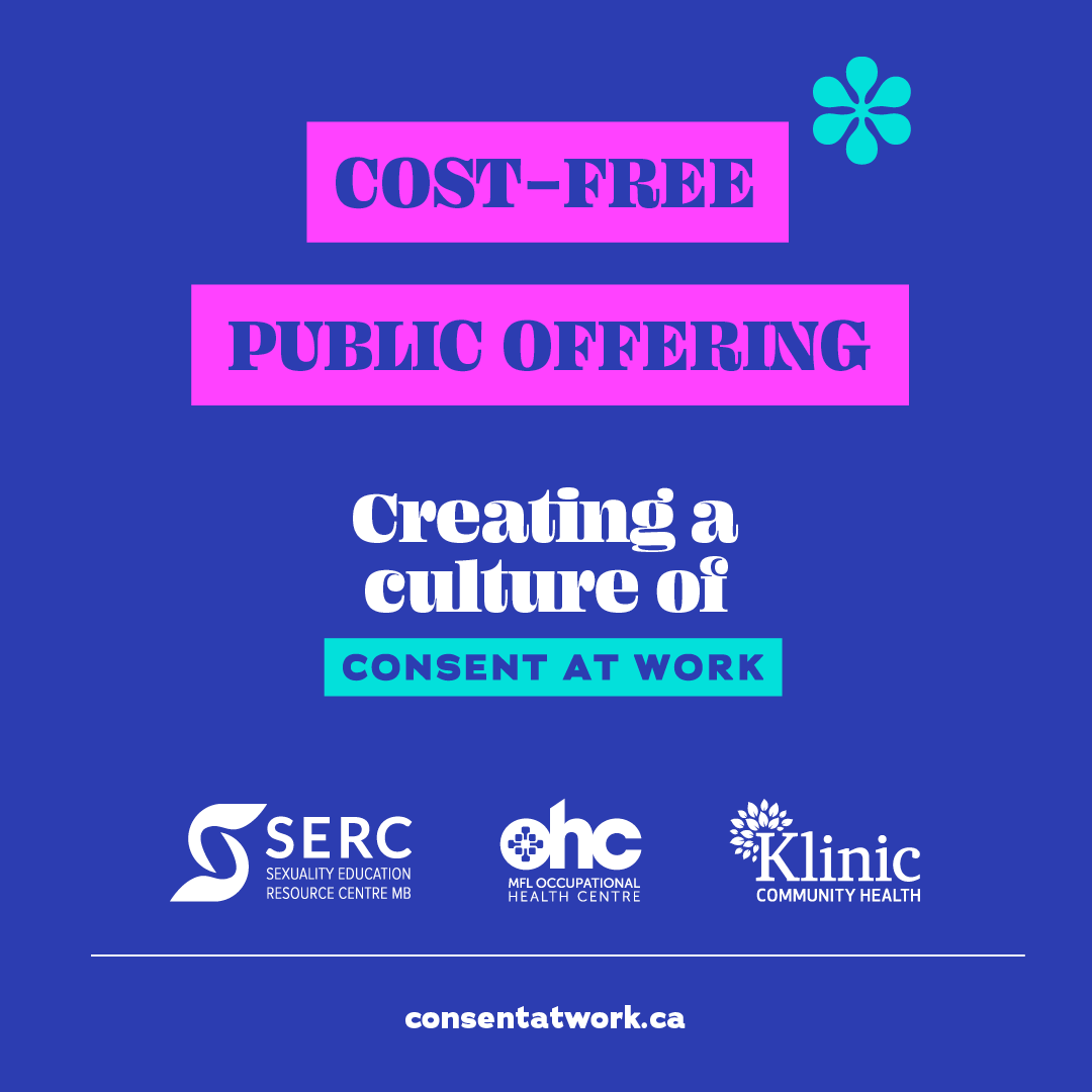 This Wednesday, learn how practicing Consent at Work can contribute to your workplace culture's foundation of trust, respect, and safety from the harms of workplace sexual harassment.  

Sept. 13, 12:30-4:30 pm, Zoom  
Register: consentatwork.ca/workplace-trai…