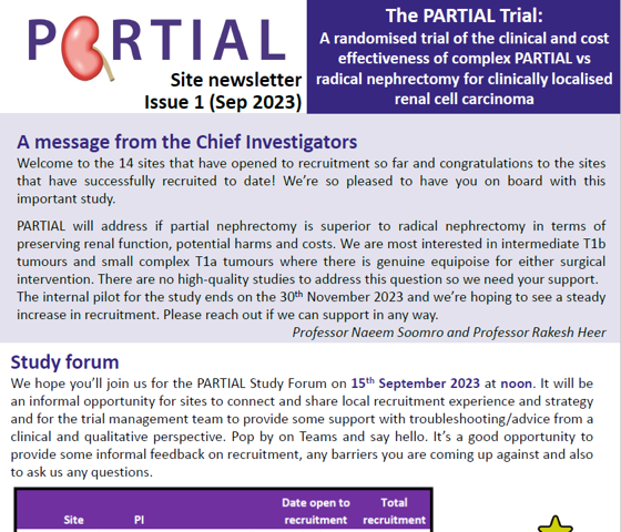 STUDY NEWSLETTER: Our PARTIAL study has a new newsletter out. You can download it here: bit.ly/460LKwc @BAUSurology @naeemsoomro @TUF_tweets