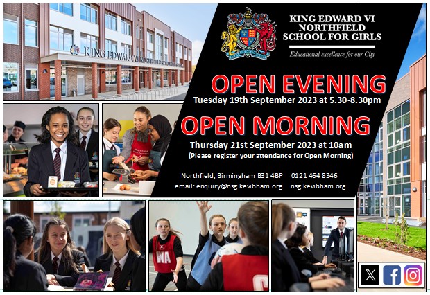 KEVInorthfield's tweet image. Please join us at our Open Evening/Morning events to give you a good insight into what it means to be a pupil at King Edward VI Northfield School for Girls #workhardbekind