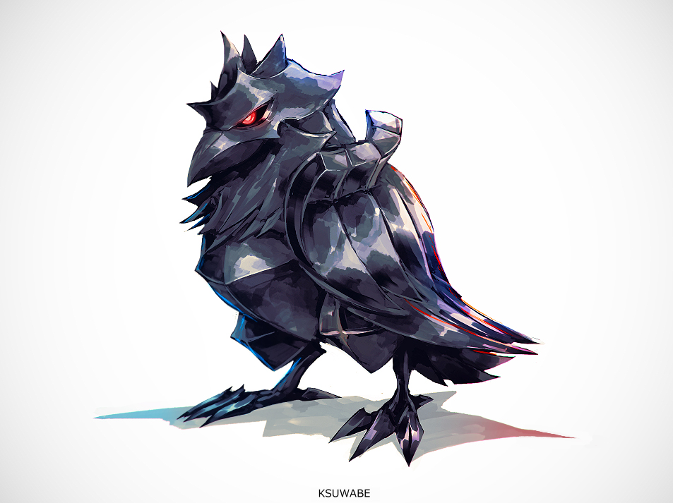 no humans pokemon (creature) solo bird red eyes white background standing  illustration images
