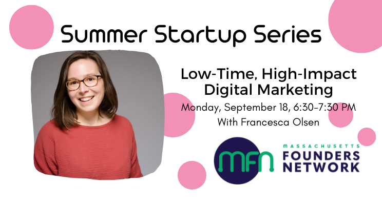 MassFounders's tweet photo. Many startup founders struggle to balance sales and marketing efforts, but marketing–especially digital–is a huge way to add value to what you’re offering. Join MFN and Francesca Olsen on September 18 to learn more. Registration is free!

Register here: https://t.co/PYrhVg96ui https://t.co/itRdFL6Alk