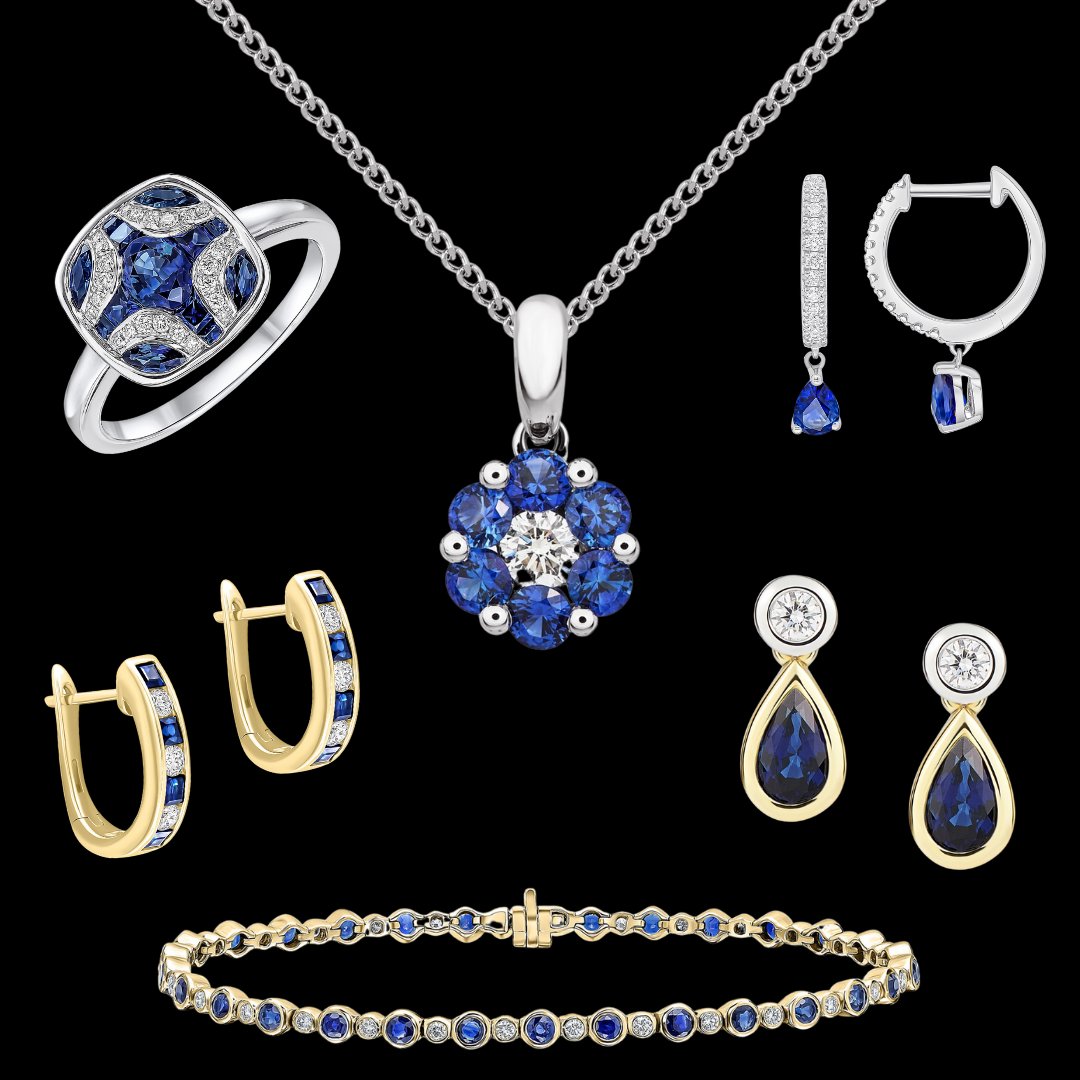 Welcoming in the week with some of our 18ct yellow and white gold sapphire and diamond jewellery 📷
.
.
#sapphire #sapphirejewellery #18ctgold #september #finejewellery #blue #gemstone #birthstonejewellery #sapphireanddiamonds #sapphireearrings #sapphirependant #sapphirebracelet