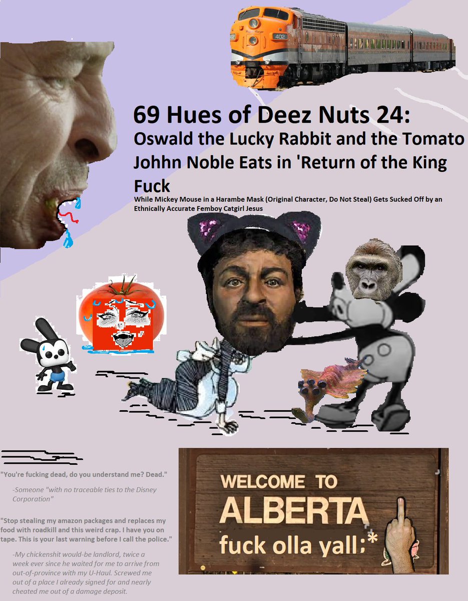 IM FUCKING BACK, BABY

Oswald the Lucky Rabbit and the tomato John Noble eats in Return of the King spitroast catgirl Jesus in a graveyard in the first chapter of this hot and dripping, long awaited, burnout-delayed opus!

fanfiction.net/s/14277293/1/6…