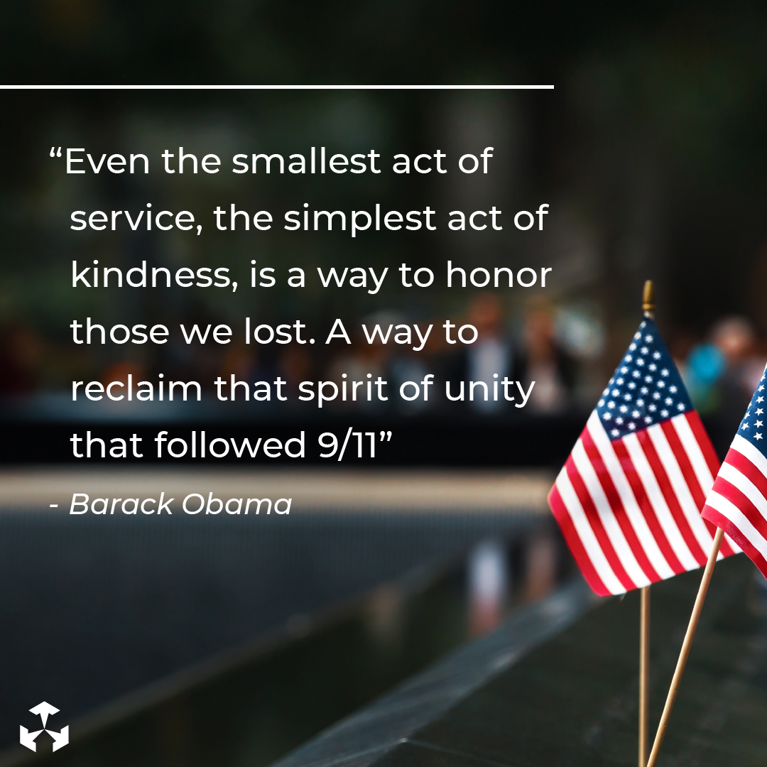 ImpactCreates's tweet photo. “Even the smallest act of service, the simplest act of kindness, is a way to honor those we lost. A way to reclaim that spirit of unity that followed 9/11.” 

#ImpactMarketing #MakingAnImpact #AlwaysRemember https://t.co/aujhLkzf10