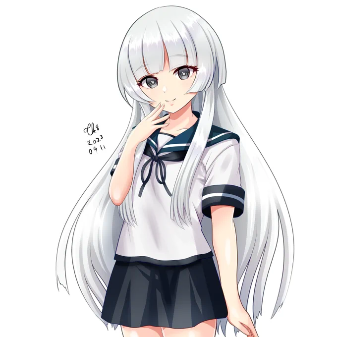 白雲お嬢 #艦これ #艦これ版深夜の真剣お絵描き60分一本勝負 #艦これ版真剣お絵描き60分一本勝負_20230911 