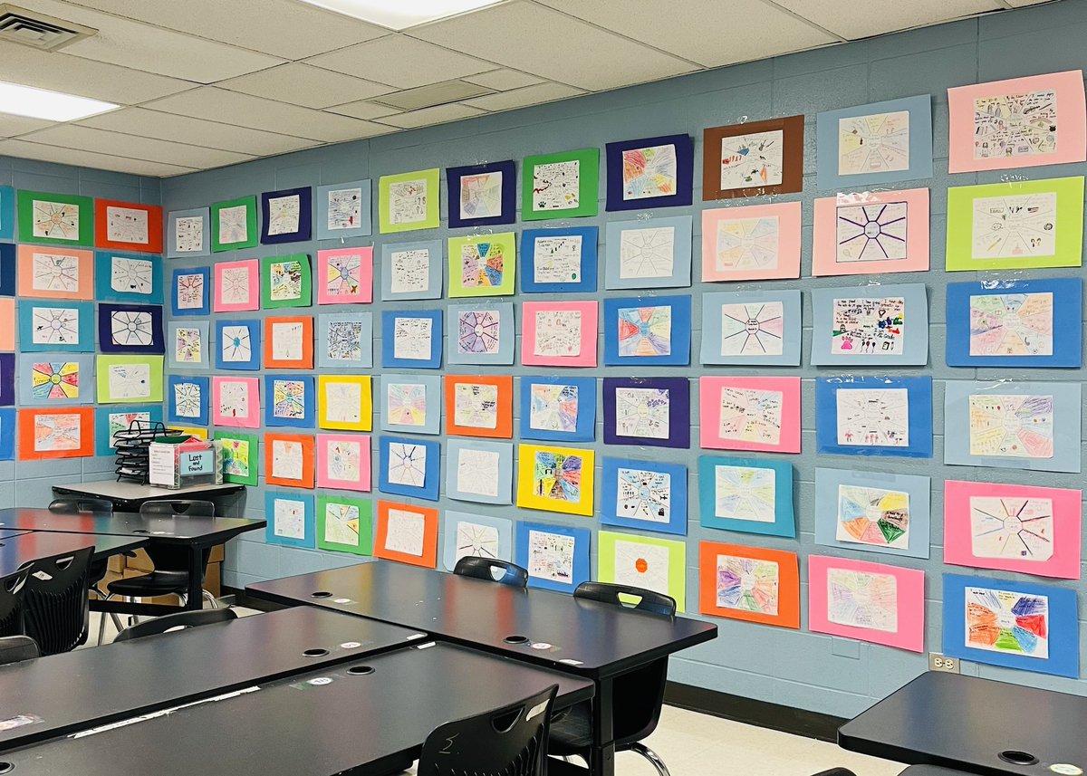 So happy to see that my students’ work decided to #risewithresilience and stay on the walls over the weekend! #OSD135