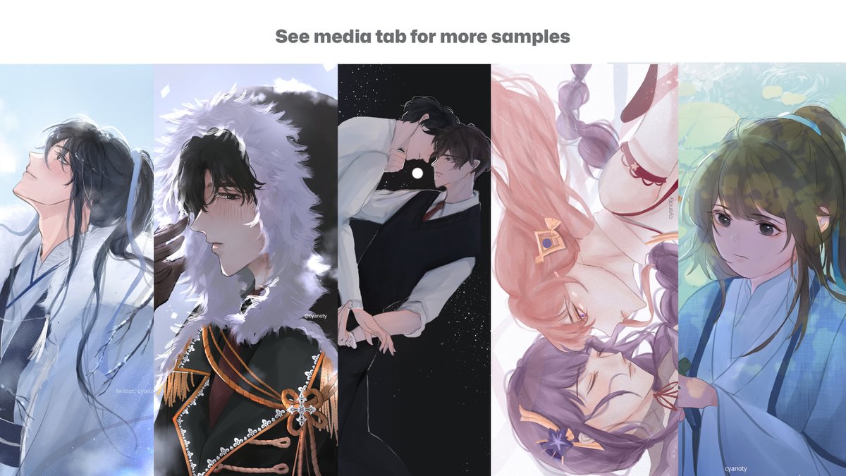 cyanoty's tweet photo. Payment can be via Ko-Fi (https://t.co/17ZFGx7ypk) or Paypal. Please contact me through Twitter DM/Email (cyanothanks@gmail.com) if you are interested or have any questions thank you!
and I'm sorry to bring negative vibes on TL😅 https://t.co/dfa7UvvUHd