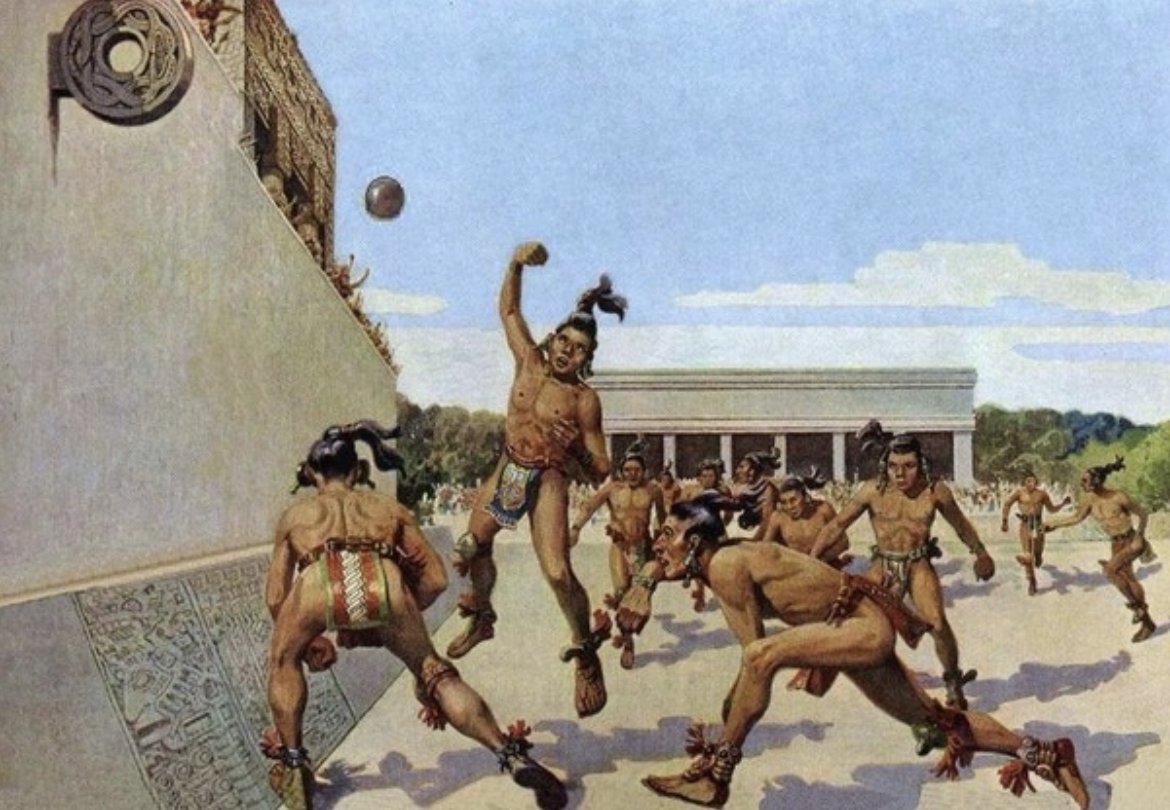 Q: Have there been sports in history where the consequences for losing were severe?

A: The Maya used to play a game known as 'Pelota.' The Pelota was a ball made from rubbery resin, about the size of a bowling ball. 

The objective was to bounce it into large rings atop tall