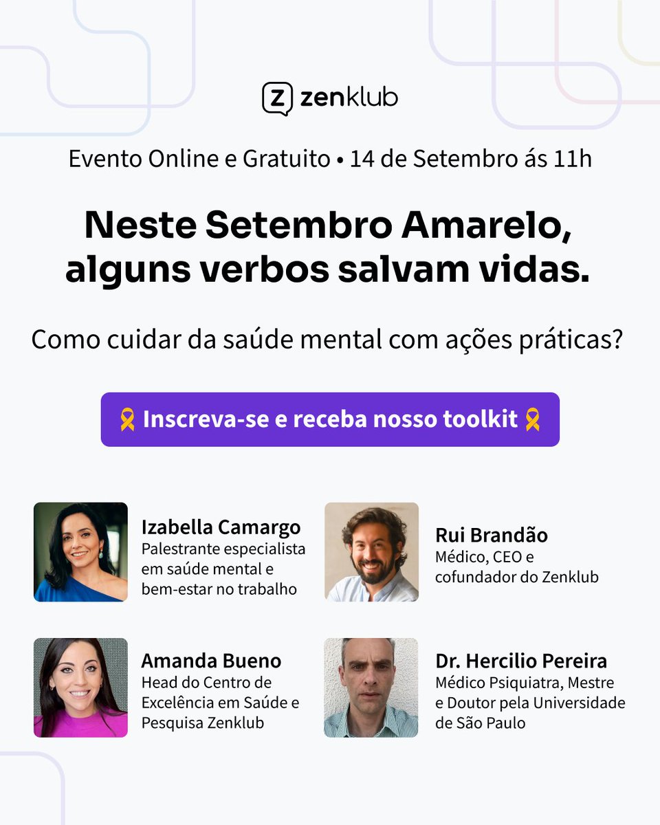 🎗 Inscreva-se e ganhe um ToolKit de Setembro Amarelo zenklub.com.br/site/setembro-…