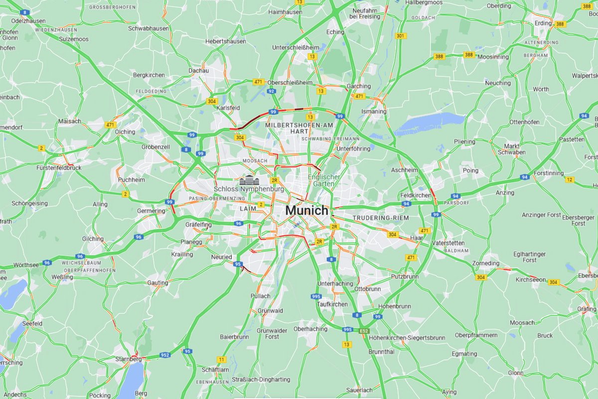 Avtokampi's tweet photo. Isti dan 11.9., ista ura 16.20 primerjava prometa na cestah v okolici mest Ljubljana, Graz, Dunaj in München.  In tako iz dneva v dan karavana stoji ...

@AMZS_si 
@DARS_SI 
@mzi_rs https://t.co/wFSNOIj5bT
