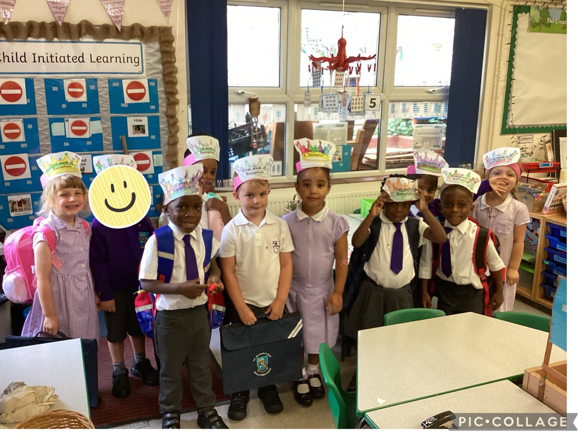 ourladyqop's tweet photo. Reception 2023 had an amazing first day exploring their new classroom. They made crowns and behaved royally! #OLQPReception https://t.co/luLmfKhYtH
