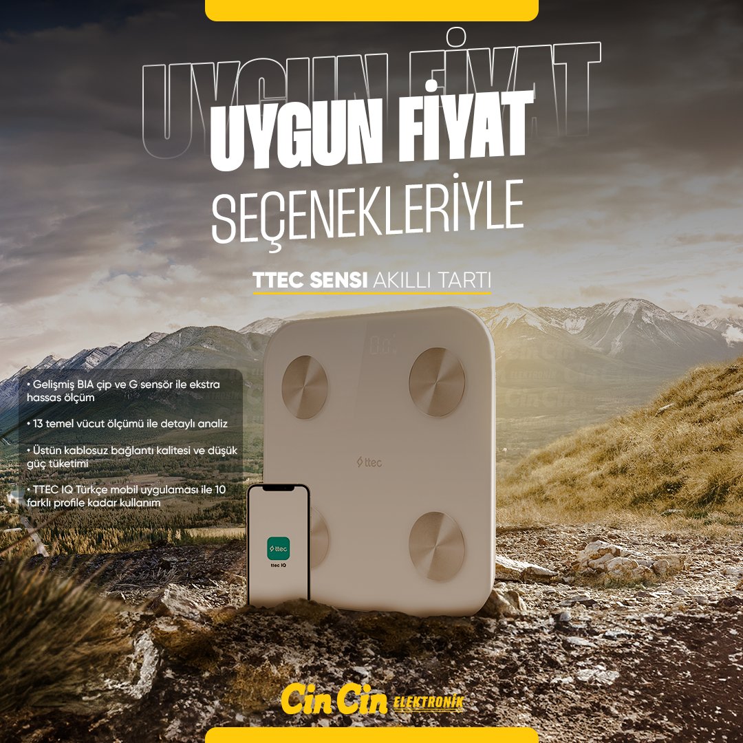 Uygun Fiyat Seçenekleriyle TTEC Sensi Akıllı Tartı

Tüm Bunlar ve Daha Fazlası Cin Cin Elektronik ve Cin Cin Mağazalarında Sizleri Bekliyor!
.
.
.
.
.
#electronic #cincinelektronik #turkcell #iletişimedairherşey #küçükevaletleri #apple #telefon #türkcell #turkcellglobalbilgi