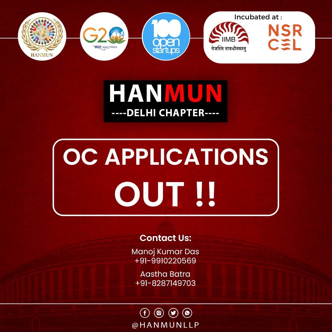 hanmun2020's tweet photo. Greetings of peace &amp; sustainability!

HANMUN enthusiastically invites all young people to be a  part of Team HANMUN 2023 DELHI CHAPTER.

So, hurry up, fill up the form and be a part of change. See you soon leaders !
https://t.co/qjW9n5FMQn

#mun #hanmun2020 #delhichapter https://t.co/2iBCEqDCOb