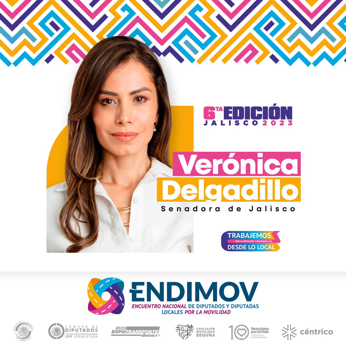 ENDIMOV's tweet photo. Nos da mucho gusto informarles que la Senadora @VeroDelgadilloG, será la Coordinadora Nacional de la 6ta edición del #ENDIMOV, el cual tiene como objetivo intercambiar ideas y legislar desde los Congresos Locales de manera coordinada en temas de Movilidad y Seguridad Vial. 🤩🚸 https://t.co/x48Tx3nOvw