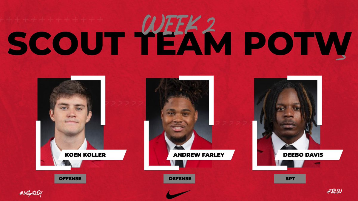 A Big Congratulations to our Scout Team Players of the Week❗️ 
These Guys put in max effort all week and got our guys ready to play. Every win is a full team effort and these guys did the dirty work. 

#ISO