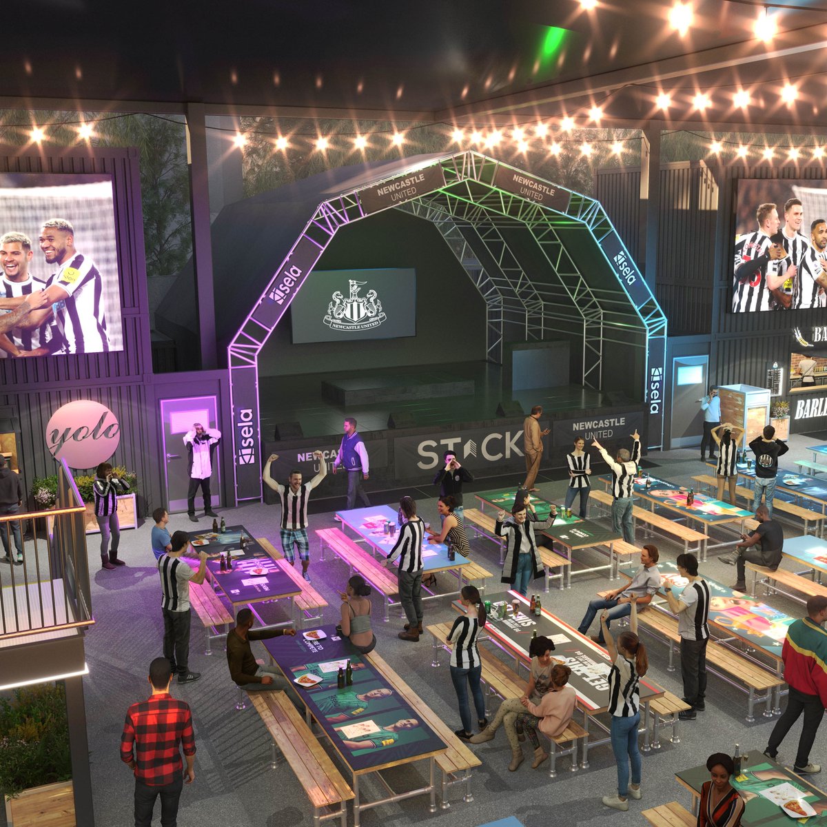 NUFC's tweet photo. 🤩 #NUFC has revealed CGI images and the name of its proposed fan zone at Strawberry Place as part of a public consultation event held at St. James' Park on Monday.

⚫️⚪️