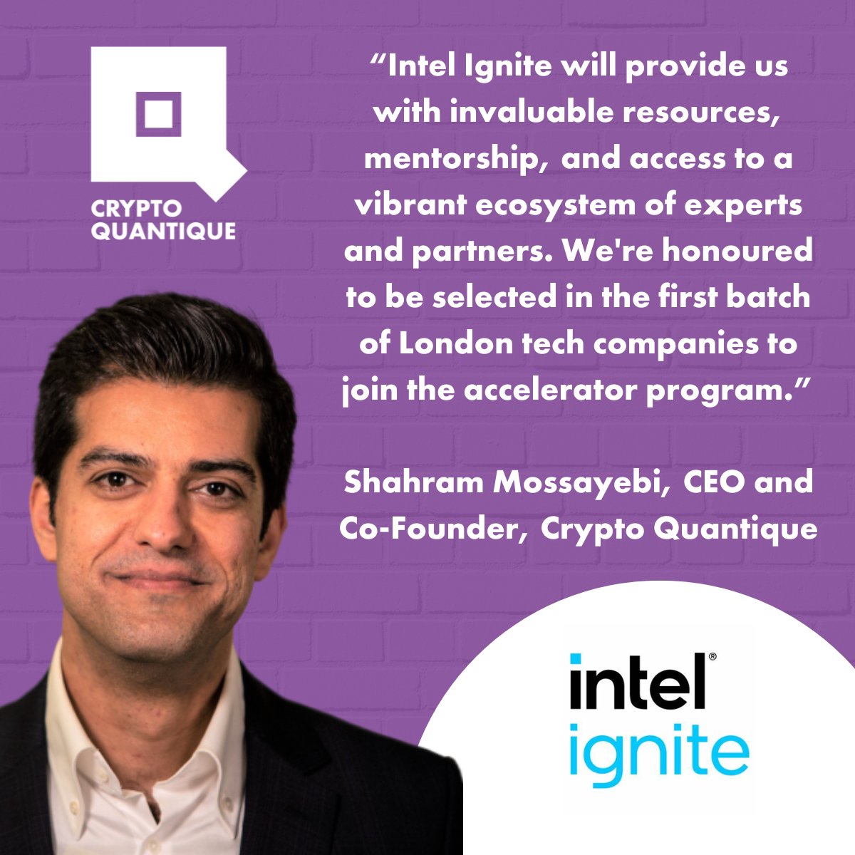 If you missed the news last week, Crypto Quantique has been selected to participate in the first-ever batch of the @IntelIgnite  accelerator program for early-stage deep tech startups in London!

#IntelIgnite #IamIntel #DeepTech #Startups