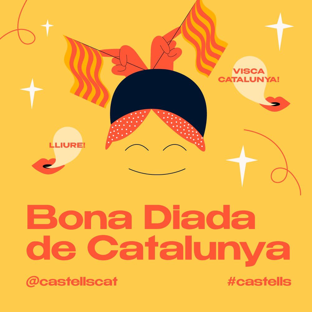 XerricsOlot's tweet photo. Avui descansem després d'uns dies de Festes de Tura mogudets, però volem desitjar-vos:
Bona diada de Catalunya a tots i totes!
#castells #castellers #castelleres #11s #catalunya #DiadaNacionalDeCatalunya #xerrics #olot https://t.co/V7owEns9wo