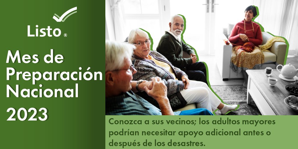 FEMAespanol's tweet photo. Cuidadores: Si alguien en su familia tiene una discapacidad, considere estos consejos: 

Tenga una lista de contactos de apoyo en su teléfono
Colóqueles etiquetas o pulseras de alerta médica
Agregue info médica a sus dispositivos electrónicos

https://t.co/9cs7smGeid 

#NPM2023 https://t.co/8lhjYxe23L