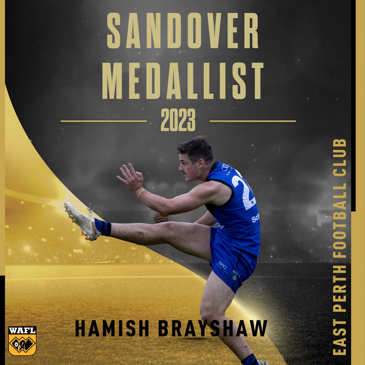 WAFLOfficial's tweet photo. Congratulations to the 103rd Sandover Medallist, Hamish Brayshaw, from East Perth Football Club. https://t.co/8teWmDsUVY