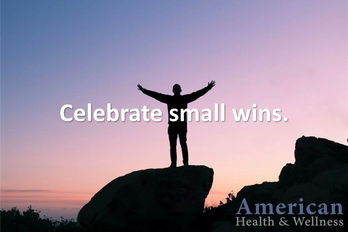 AmericanHWgroup's tweet photo. Celebrate small wins to achieve BIG goals! Break down your large goals into small, quantifiable steps you can celebrate along the way. #MondayMotivation https://t.co/Vni8UcAeb8