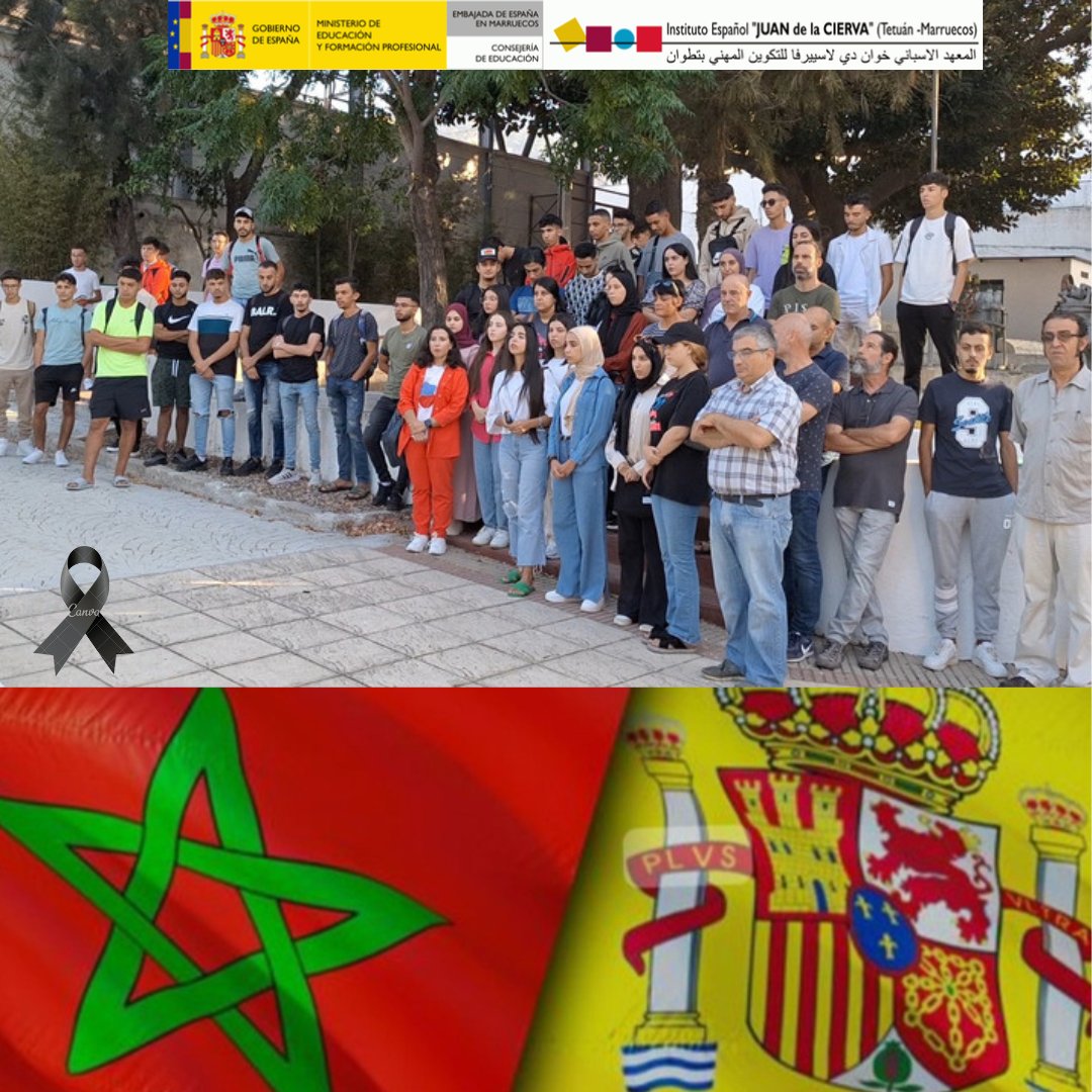 iejdlc_ma's tweet image. El Instituto Español Juan de la Cierva ha guardado un minuto de silencio al inicio de la jornada de hoy en homenaje a las víctimas del terremoto del pasado viernes. Toda la comunidad educativa se suma al apoyo y solidaridad con los afectados.