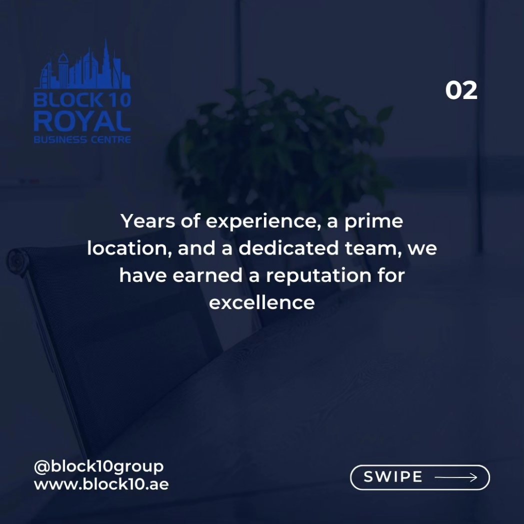 block10group's tweet photo. Block 10 Business Center provides:

• Well-furnished meeting room 
• Access to modern facilities
• Flexible lease terms
• A prestigious business address 

#Block10Group #Block10BusinessCenter #Dubai #DubaiBusiness #BusinessCenterDubai #VirtualOfficeDubai #CoworkingCommunity https://t.co/04qIybsIZx