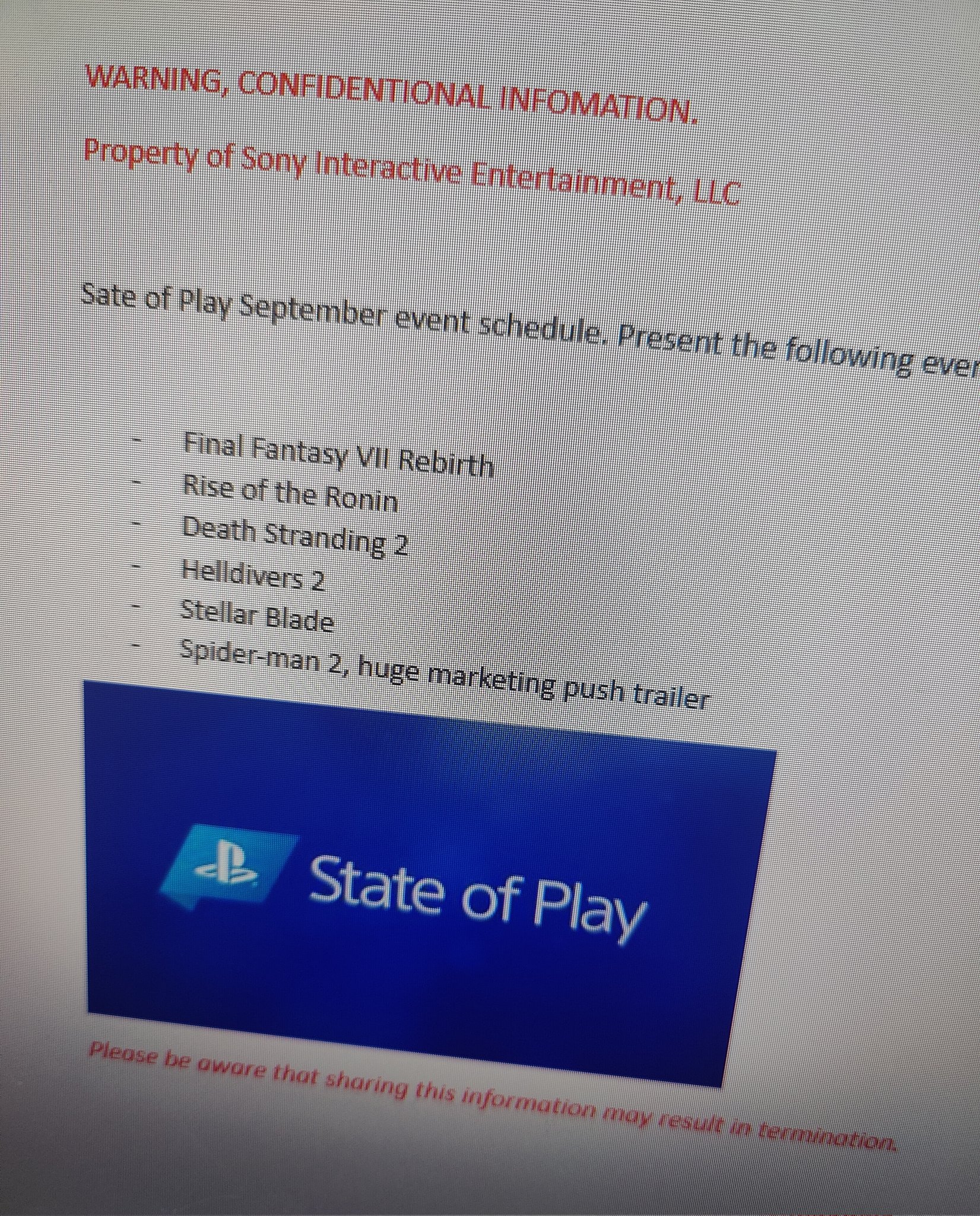 Pyo 5️⃣ on X: The PlayStation State of play leaked? Wow this is crazy  🤯😱😱😱😱 W or L show?  / X