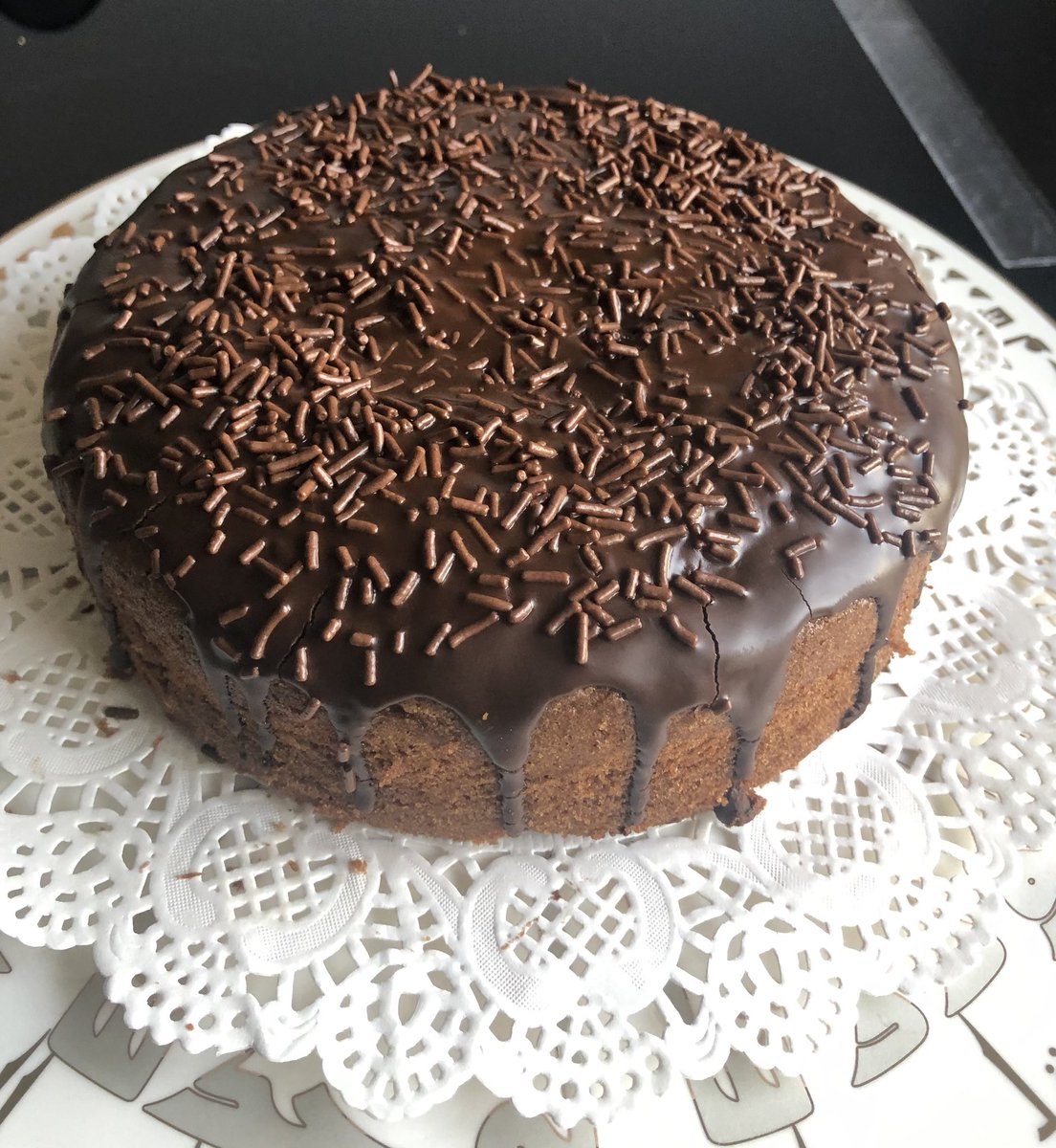 Baking is my therapy, and cake is my reward.♥️ Indulge in rich and decadent chocolate cake. Made with finest chocolate and topped with velvety chocolate and amazing delicious Dutch chocolate sprinkles😋🍫🍰🍫☕️ #forcakelovers #chocolatemood