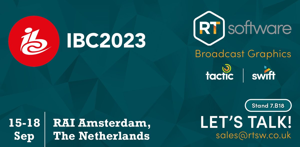 Dive into the future of broadcast graphics at #IBC2023 with RT Software! Discover cutting-edge solutions for news, sports, entertainment, and channel branding at booth 7.B18. Find more information about our demo areas, including booking options: rtsw.co.uk/ibc-demo-meeti…