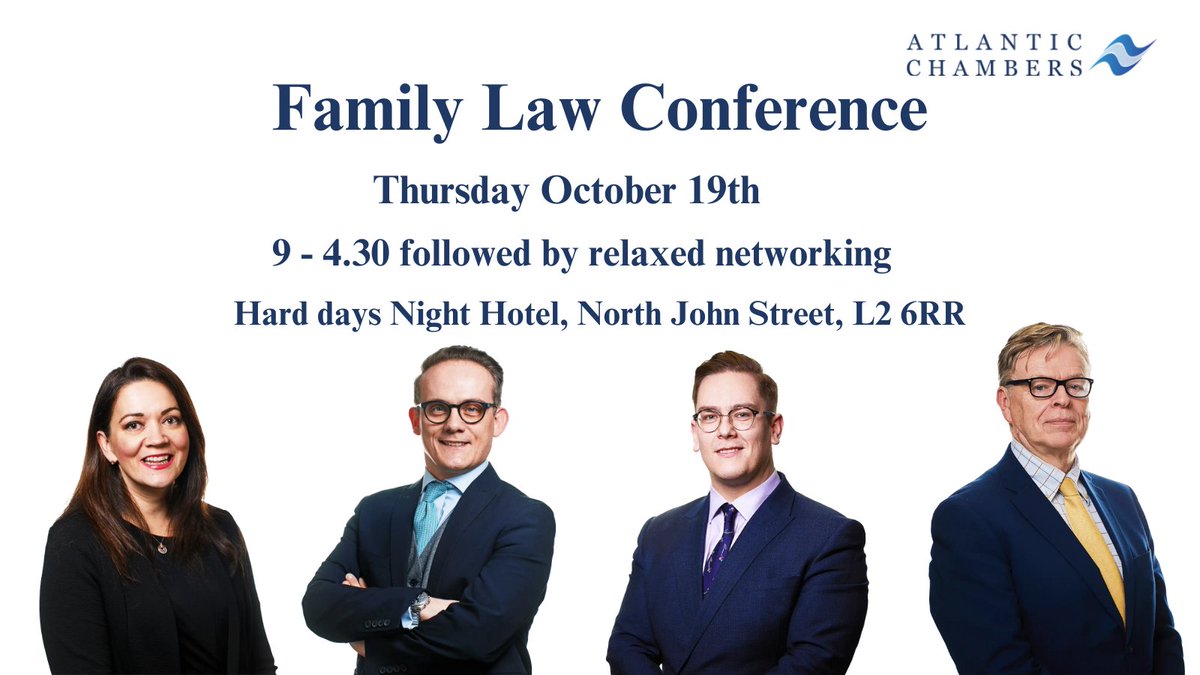 AtlanticChamber's tweet photo. Atlantic Chambers Family Law Conference is not to be missed, more details here: https://t.co/MwZ7wljtEW
#familylaw #parentalalienation #domesticviolence #parentassess https://t.co/rItxXlAi0D