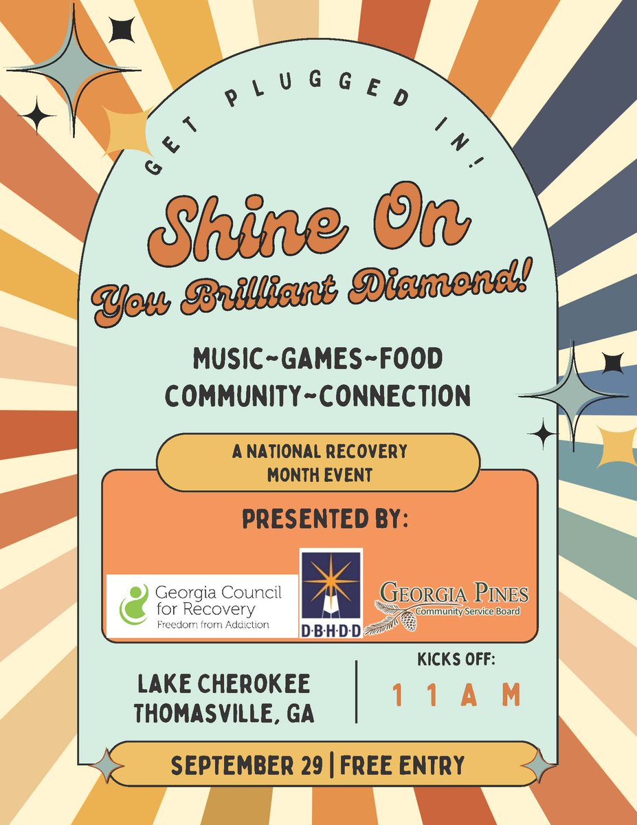 GeorgiaPinesCSB's tweet photo. Shine On! Saturday 29th National Recovery Event #GPCSB #DBHDD https://t.co/uf8bG2mvvG