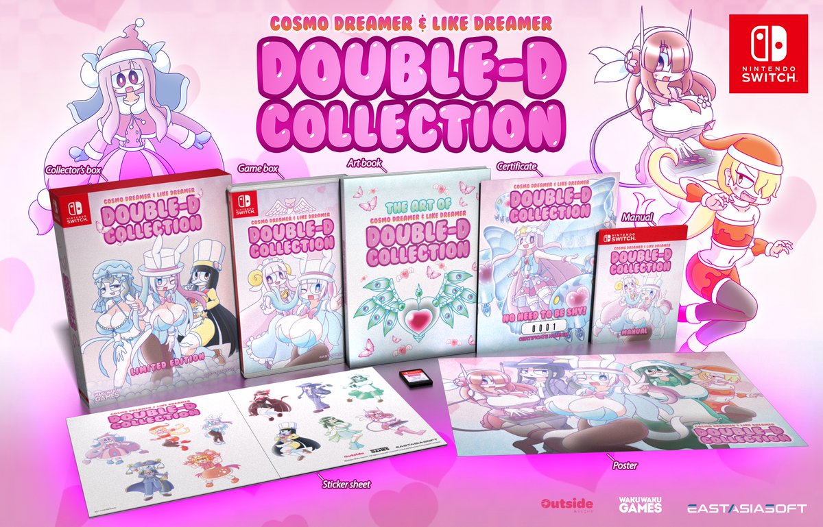 playasia's tweet photo. Doubled up shmup action comes to the Switch with a physical collection! 

Like Dreamer & Cosmo Dreamer two shooters from JP developer Outside are both included on one cart while stock of the single print lasts!

ON SALE SEPTEMBER 14